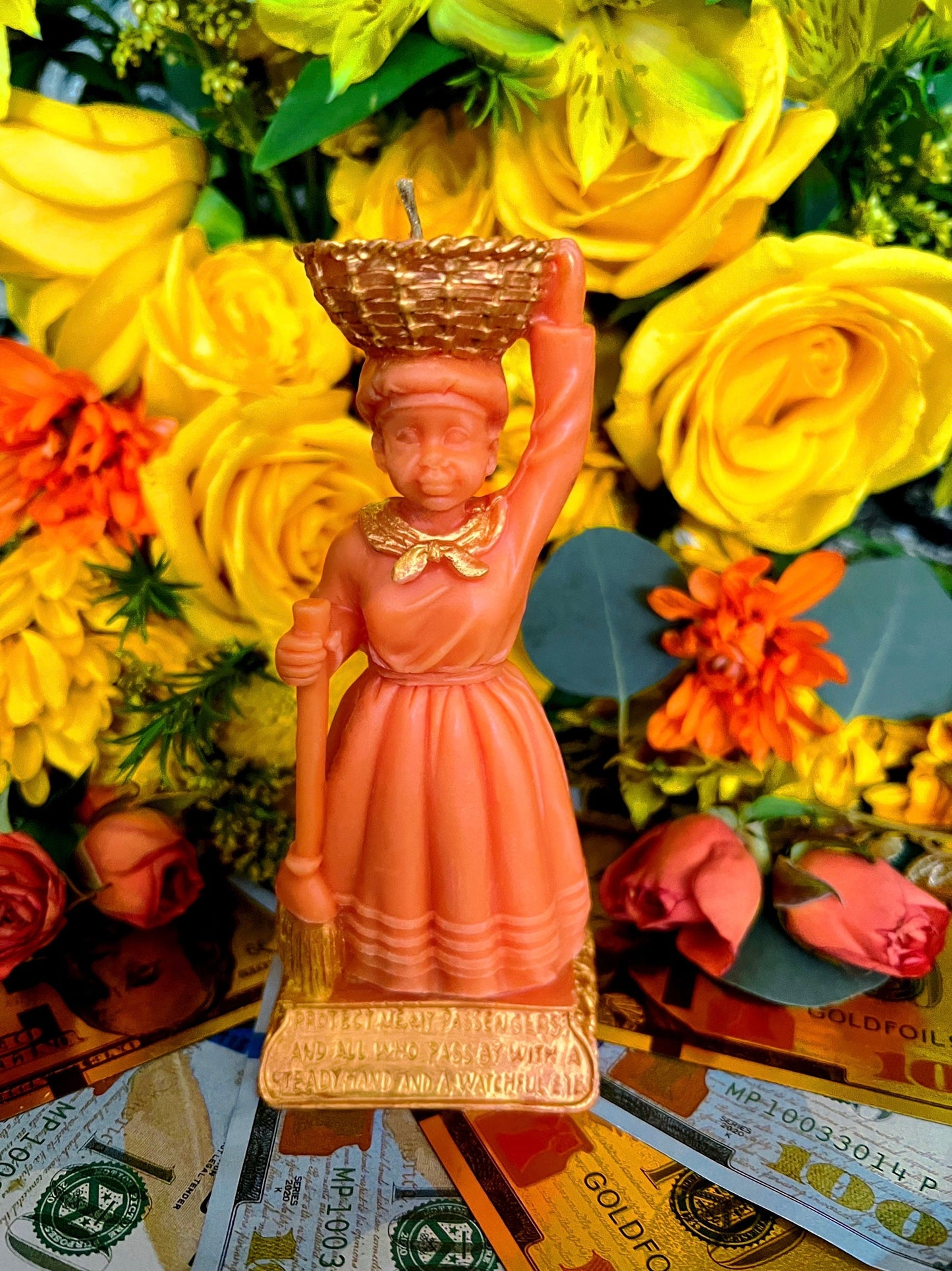 La Madama Candle + Love + Money + Luck + Home + Divination + Healing + 24K Gold + Hand painted