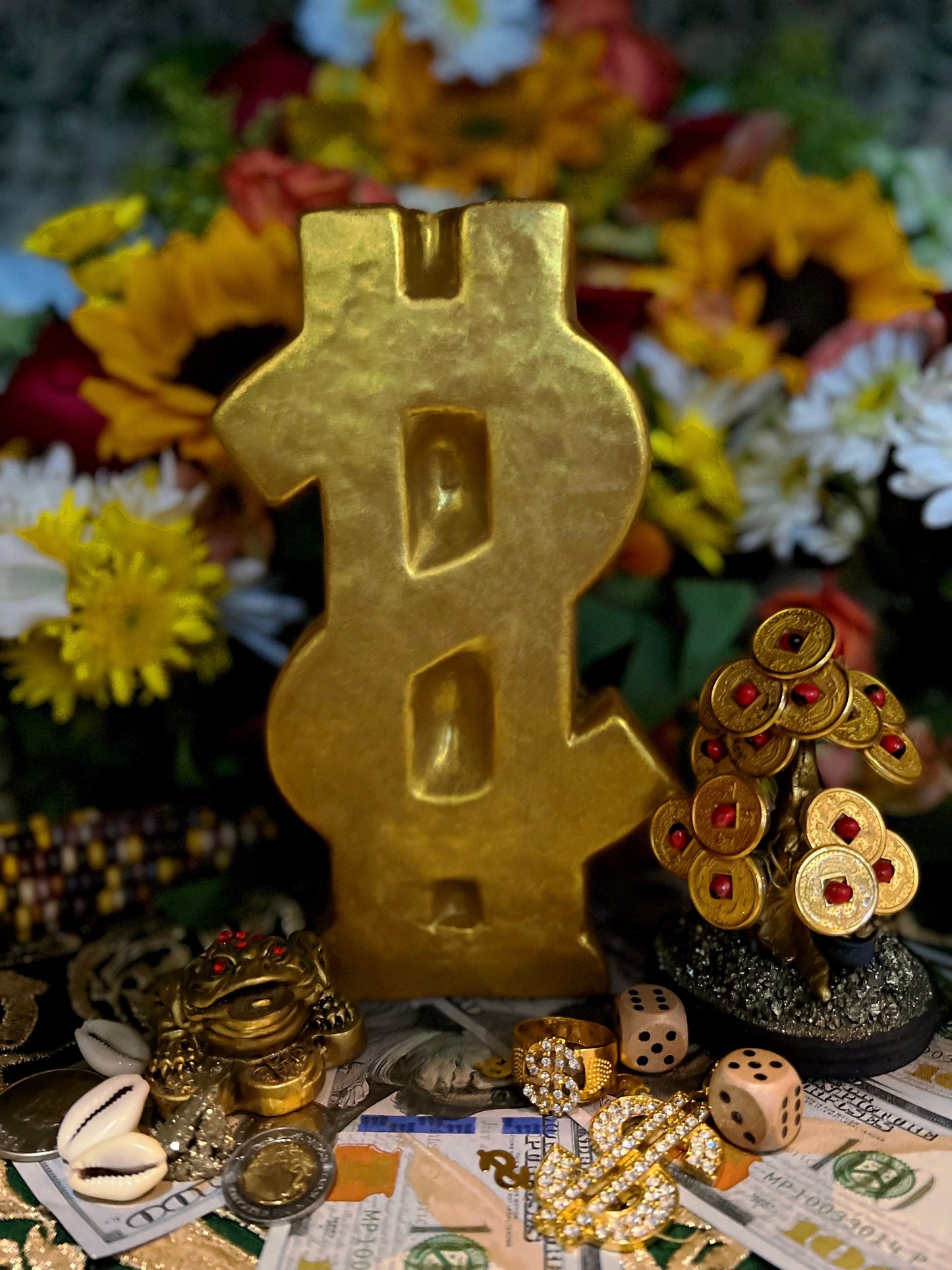 Big Dollar Sign Candle + Money Drawing + 8”