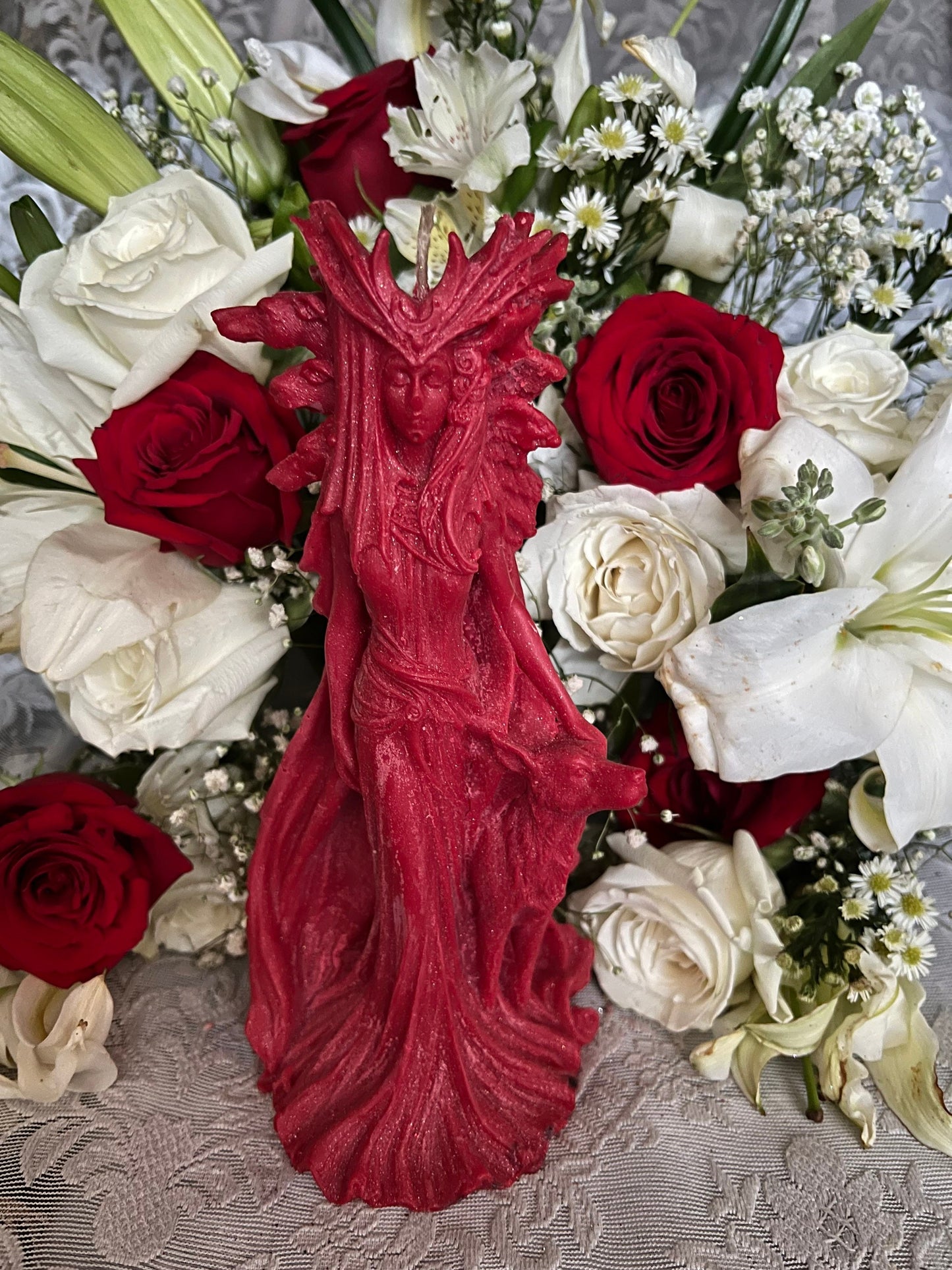 Red Hecate Candle + Greek + Hekate + Wicca + Witch