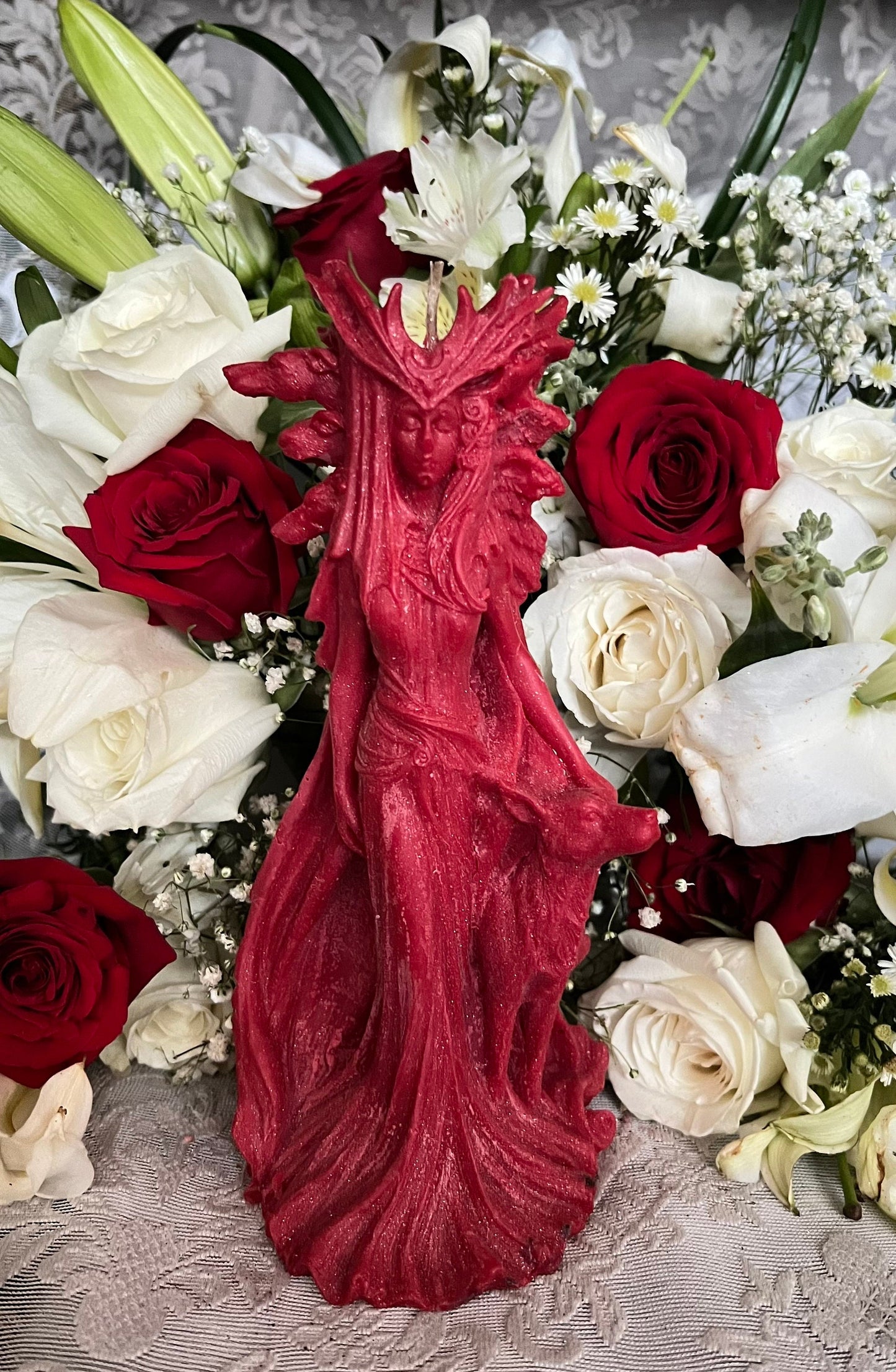 Red Hecate Candle + Greek + Hekate + Wicca + Witch