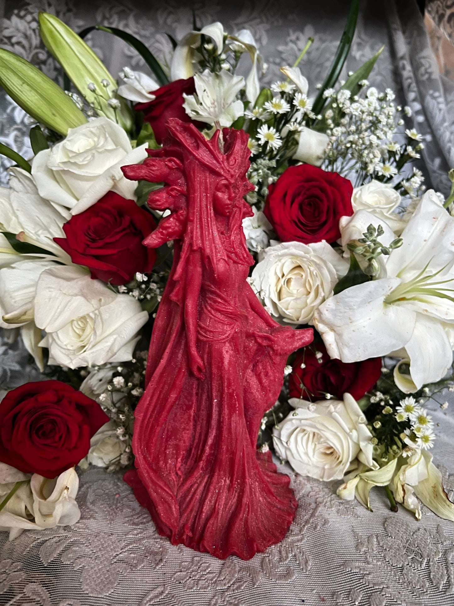 Red Hecate Candle + Greek + Hekate + Wicca + Witch