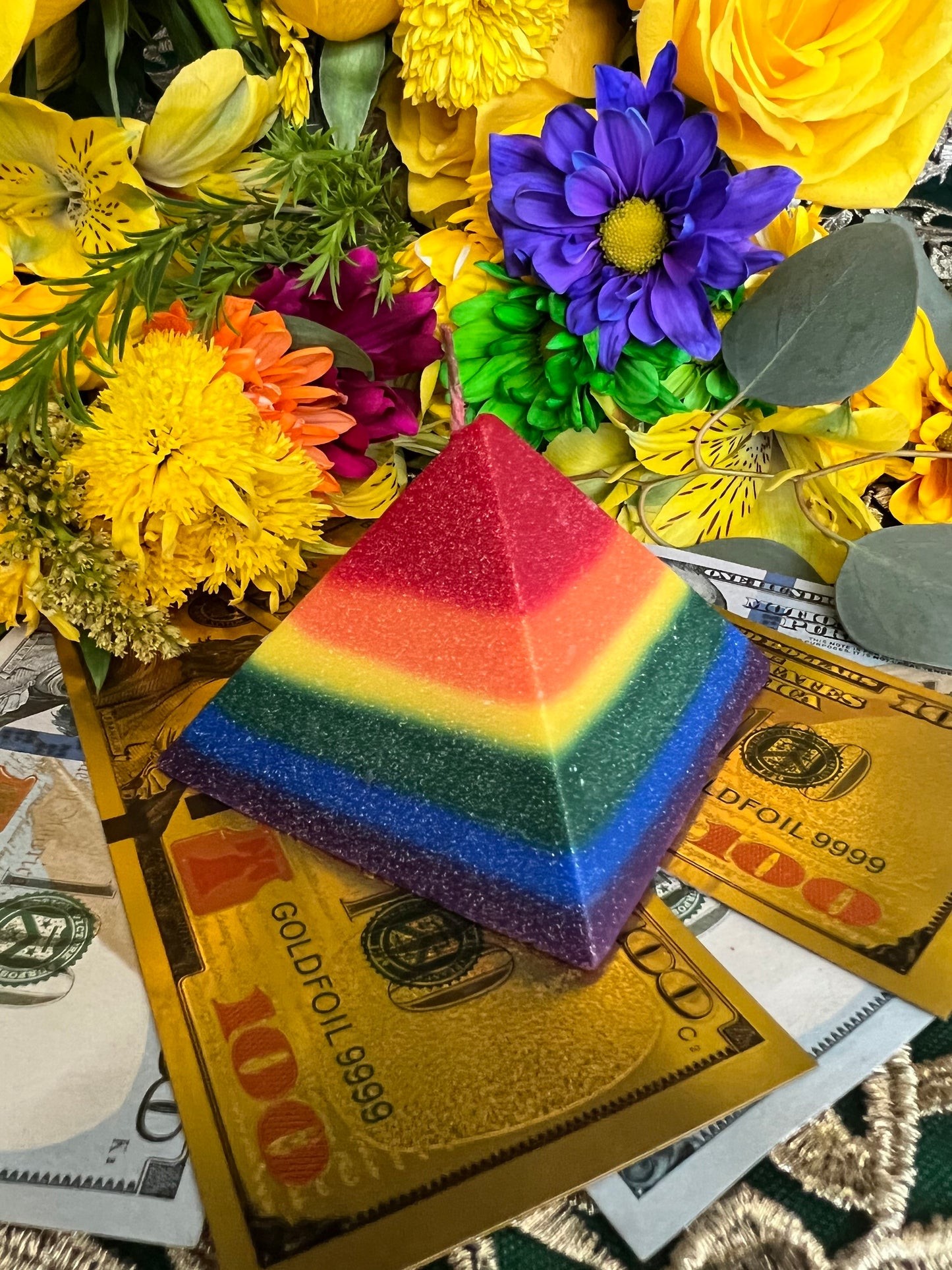 Rainbow Pyramid Candle + Queer Pride + Road Opening