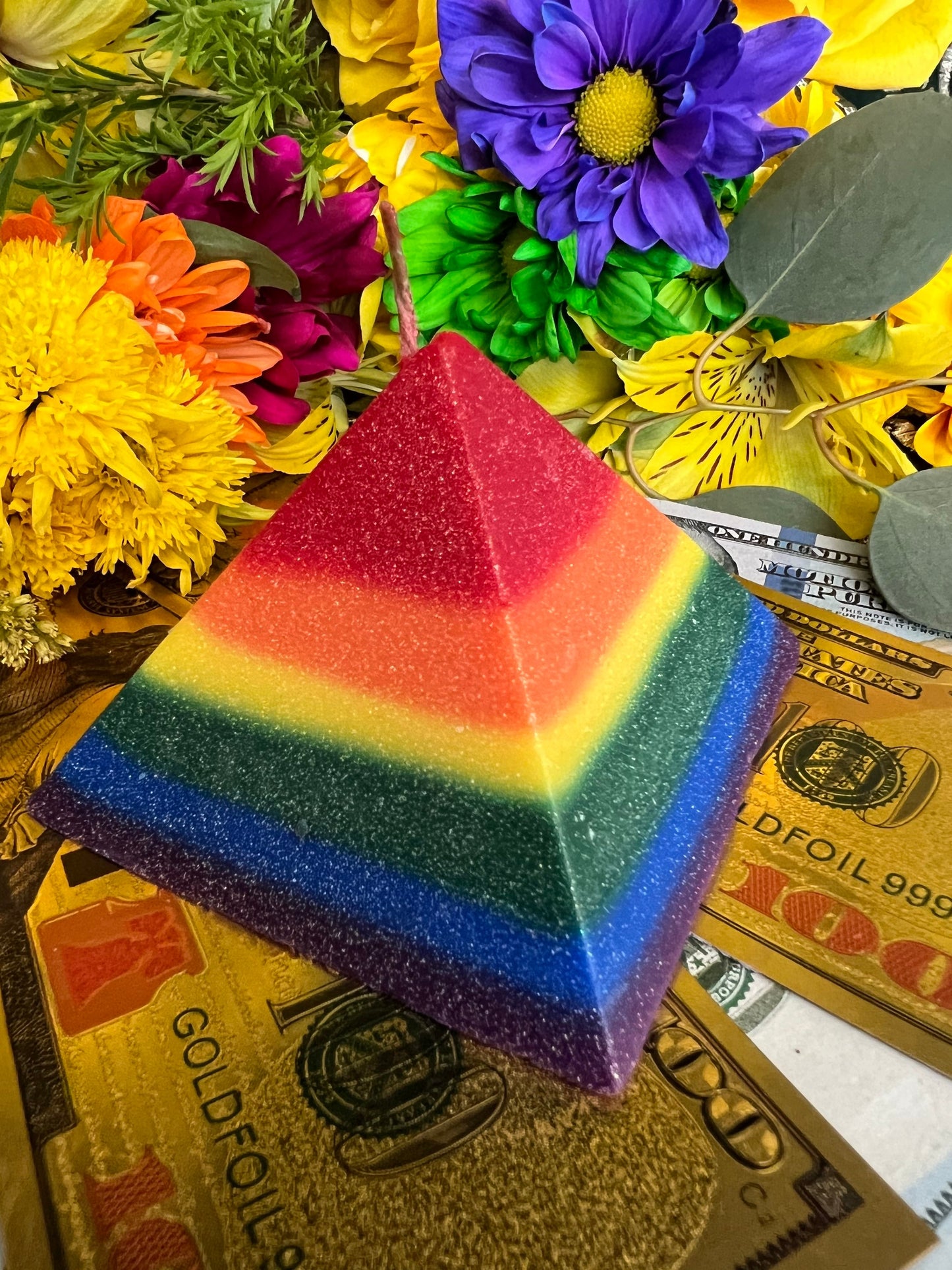 Rainbow Pyramid Candle + Queer Pride + Road Opening