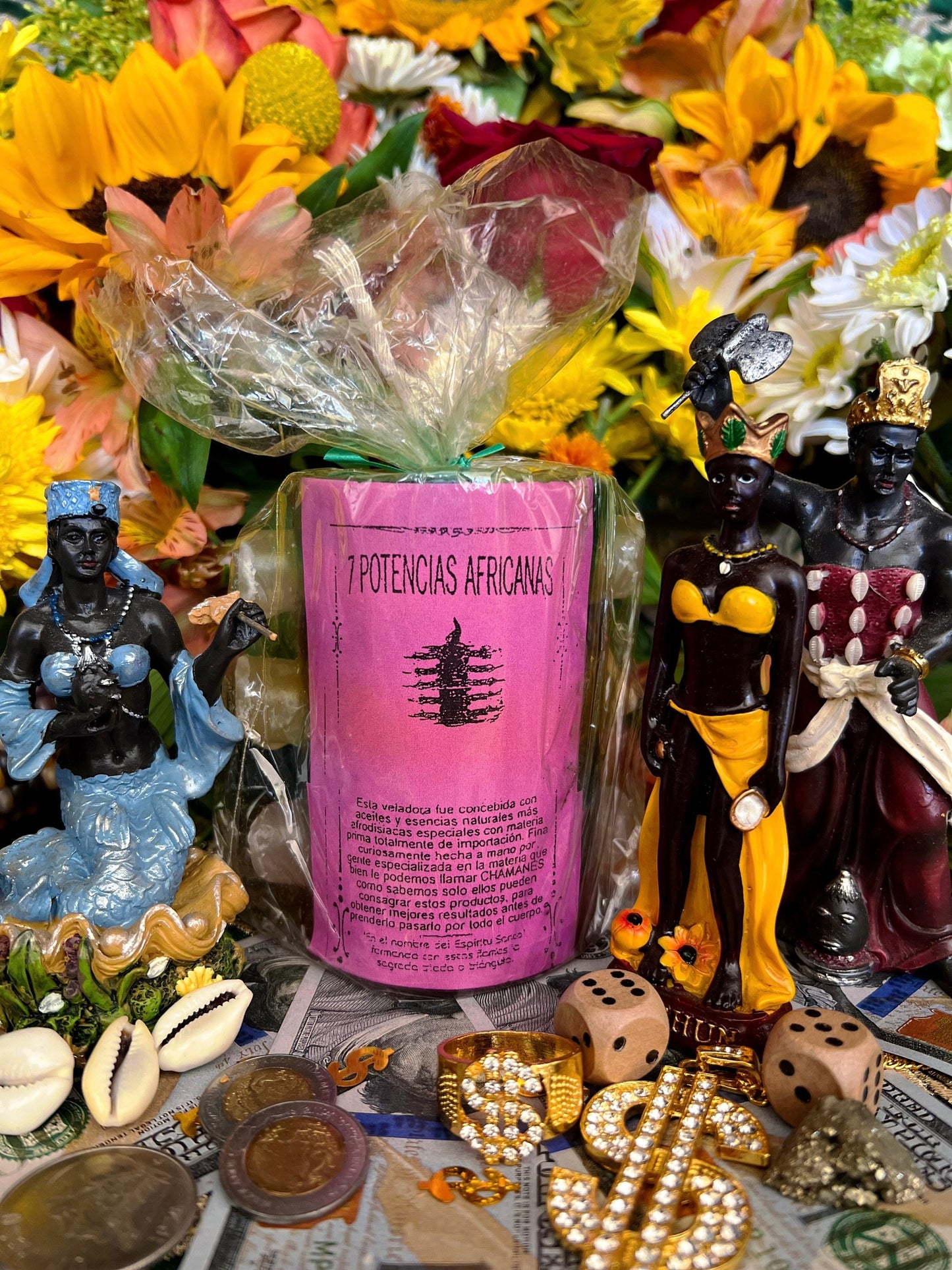 7 Potencias Africanas Candle + 7 Mechas + Made in Mexico + 7 African Powers