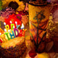 Birthday Blessings Hand Carved Candle + Luck + Abundance + Money + Joy + Love + Passion + Health + Peace