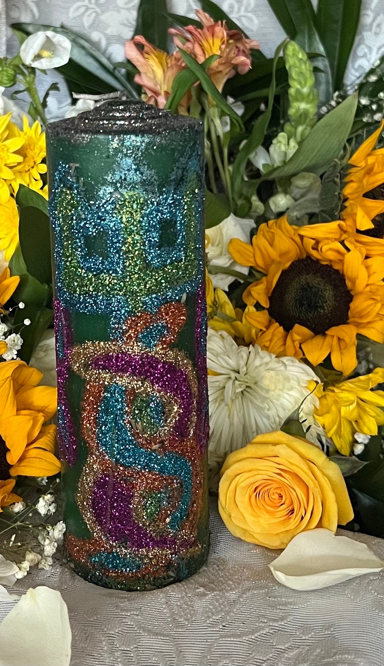 Inle Healing Hand Carved Candle + Health + Orisha + Santeria + Ifa + Yoruba + Lukumi + Santerismo