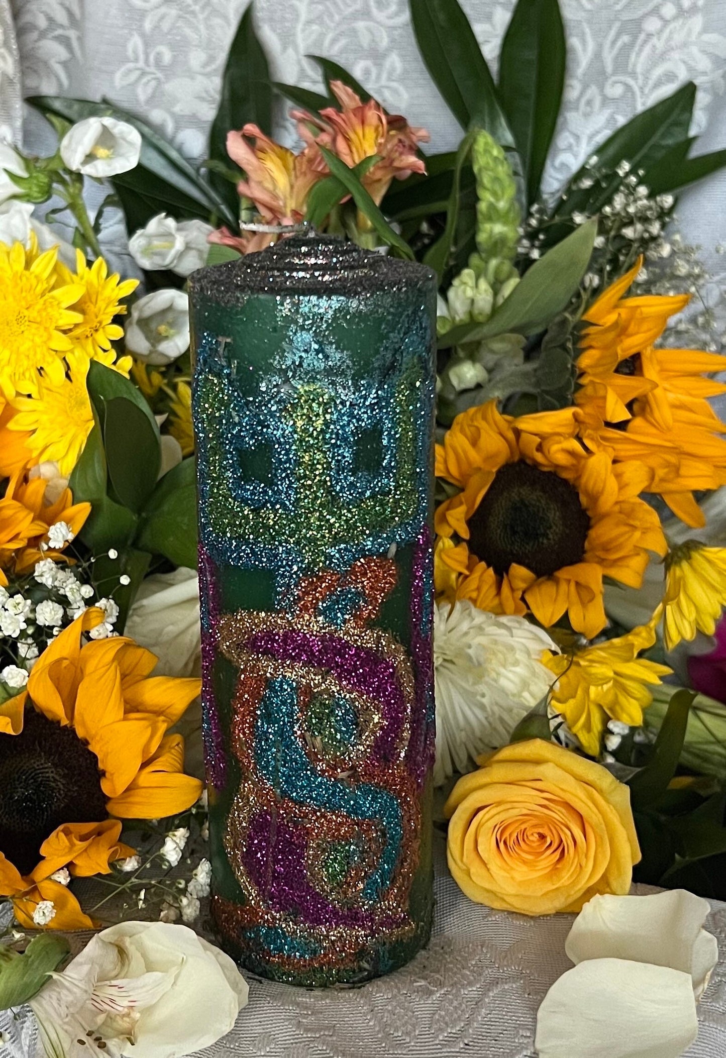 Inle Healing Hand Carved Candle + Health + Orisha + Santeria + Ifa + Yoruba + Lukumi + Santerismo