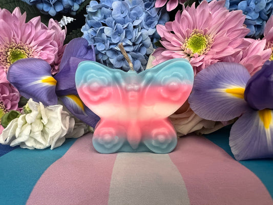 Transgender Pride Butterfly Candle