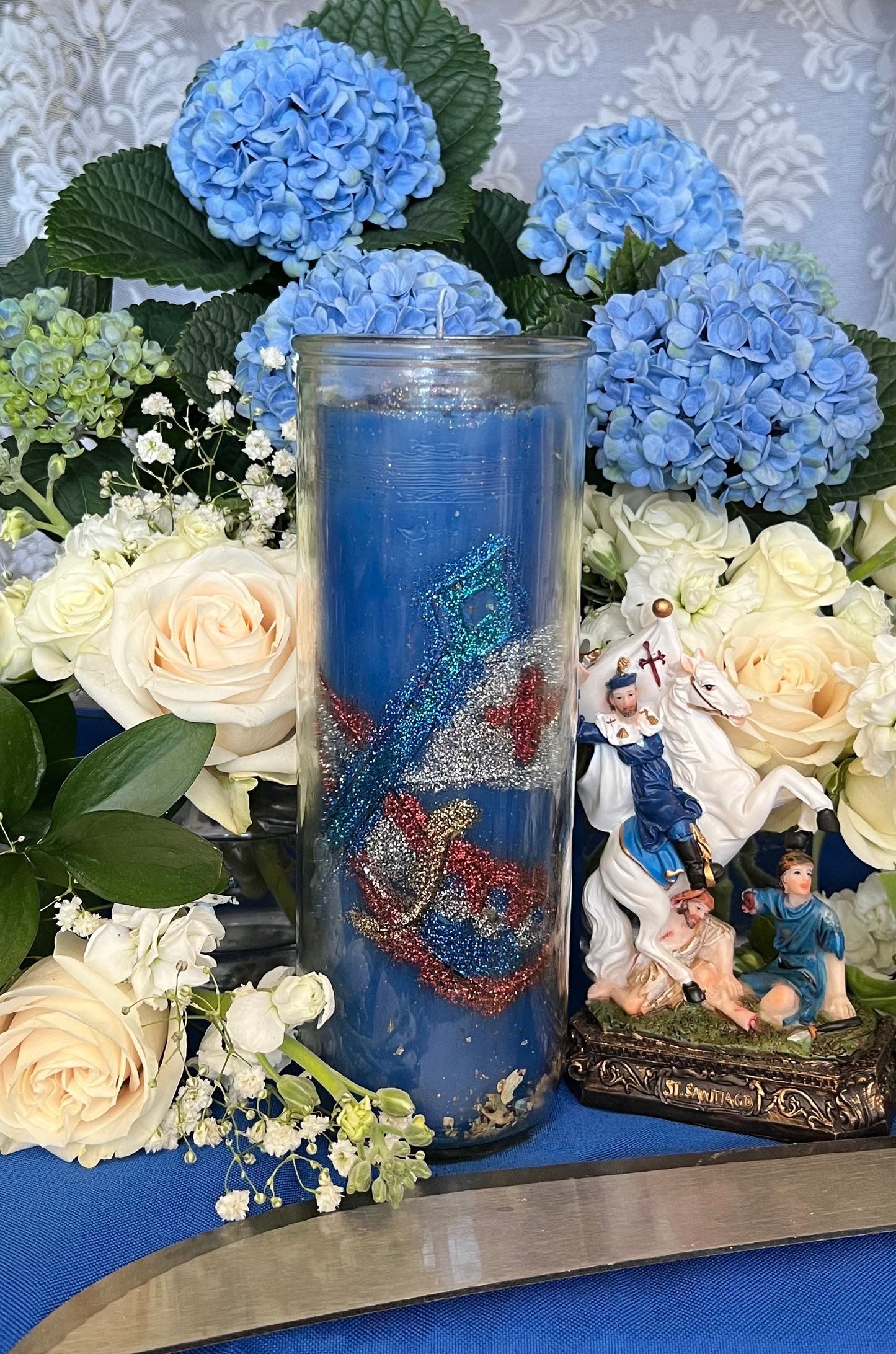 Ogún Balendjó Hand Carved Candle + Protection + Victory Over Enemies + Overcome Obstacles + Law Keep Away + Healing + Ogou Balendyo