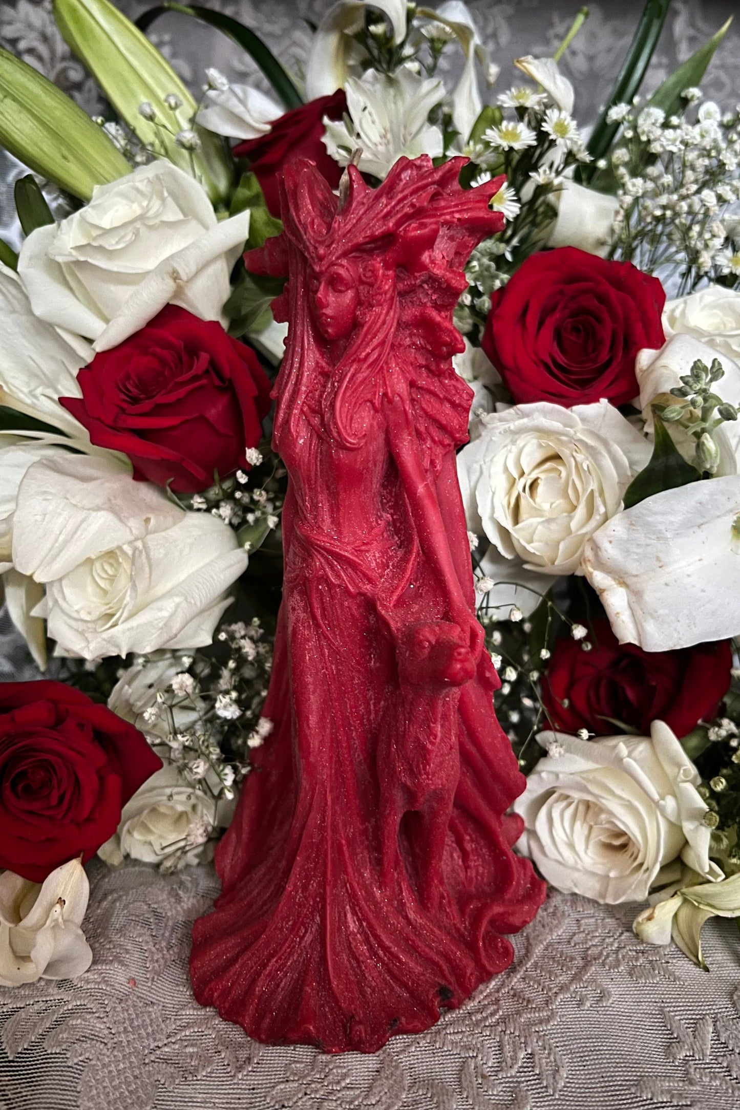 Red Hecate Candle + Greek + Hekate + Wicca + Witch