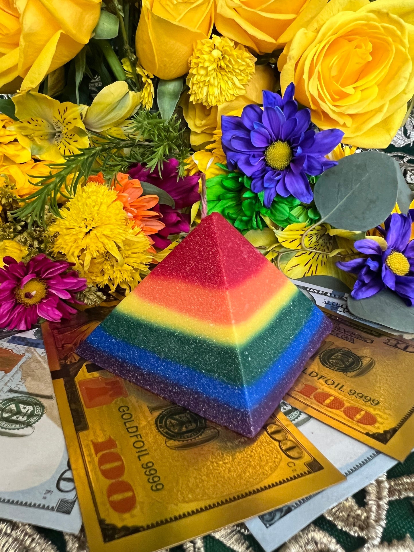 Rainbow Pyramid Candle + Queer Pride + Road Opening