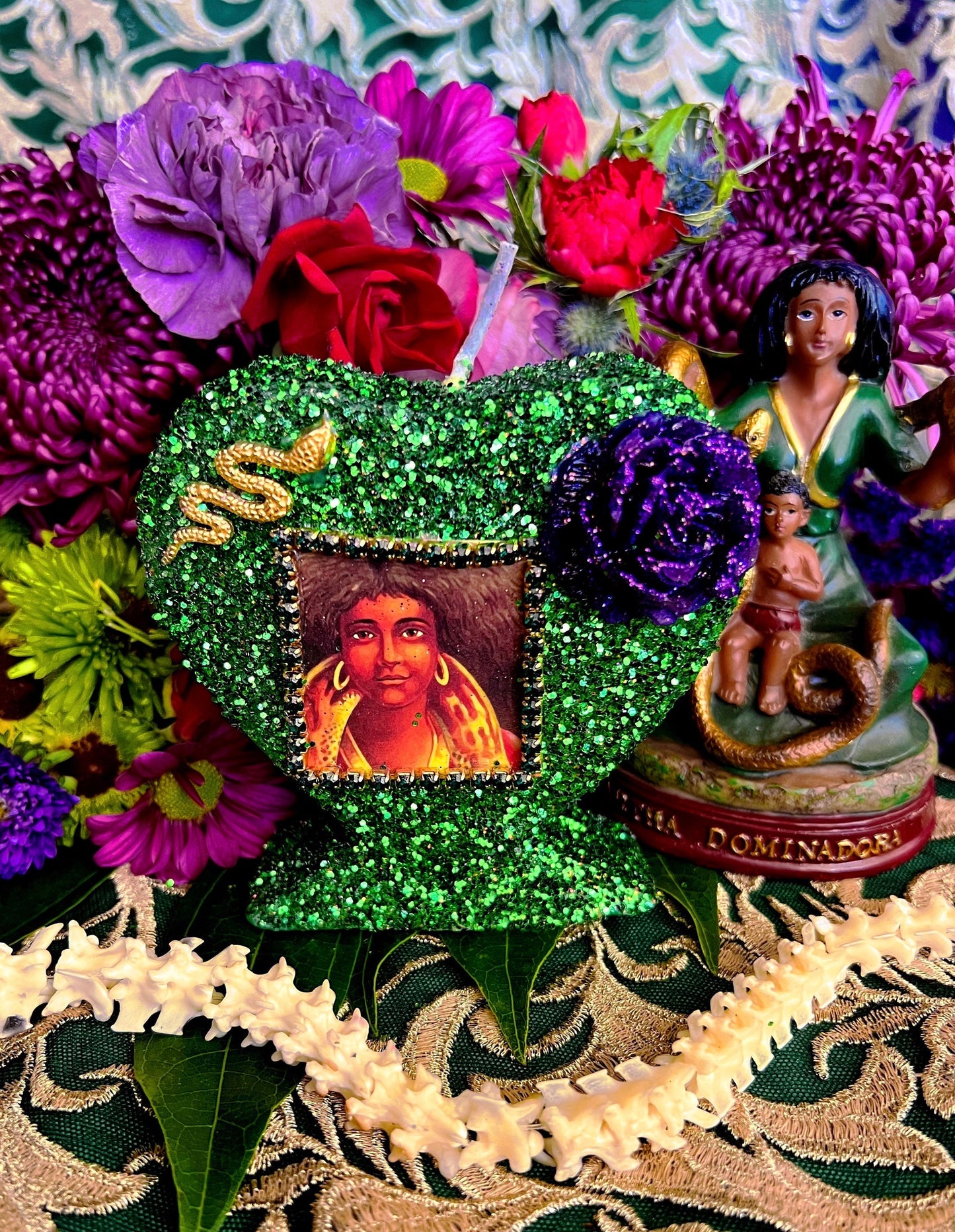 Filomena Lubana Heart Candle + Bring Man Back + Domination + Cleansed & Fixed + Santa Marta Dominadora + 24K Gold