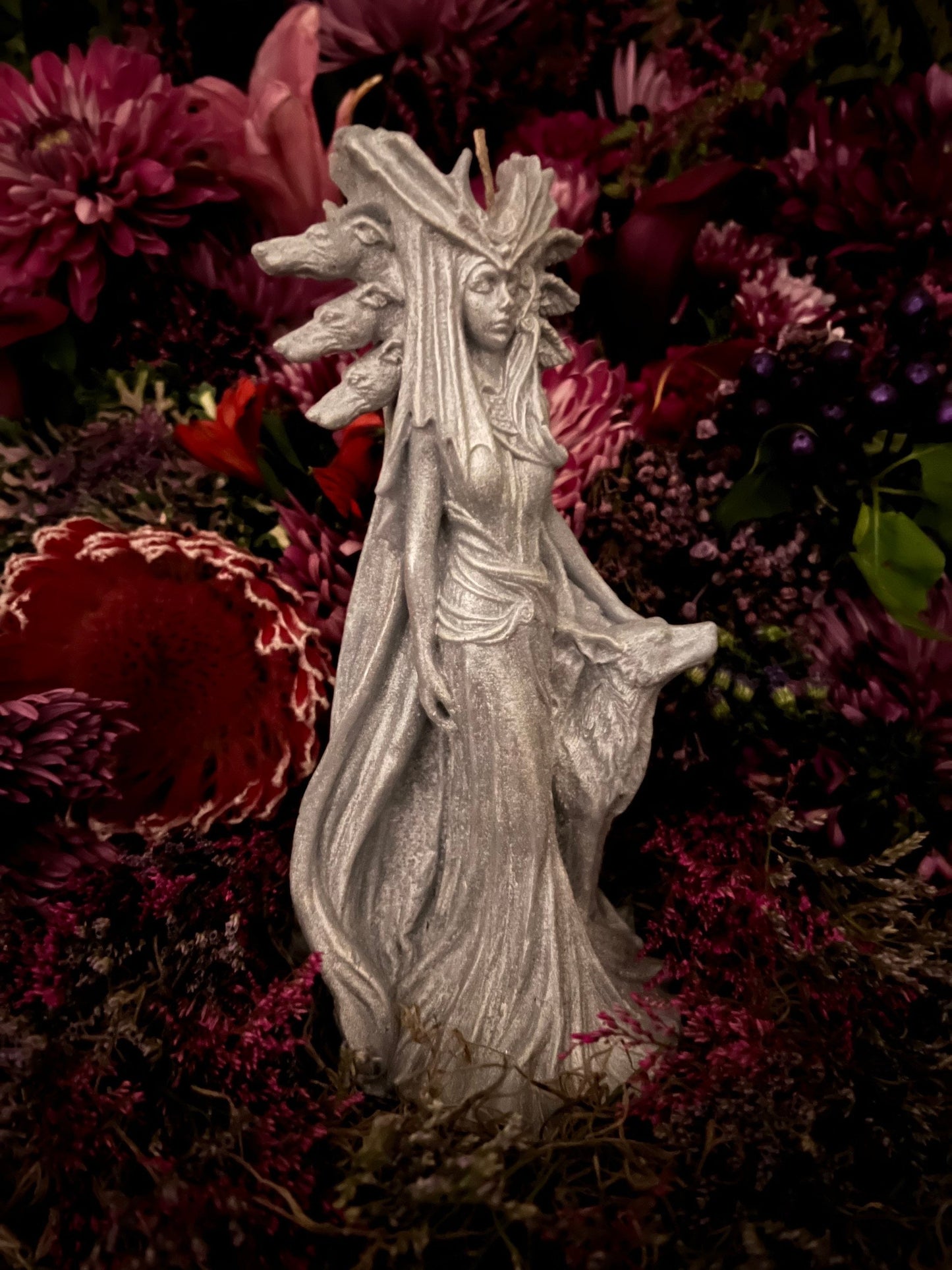 Silver Hecate Candle + Greek + Hekate + Wicca + Witch