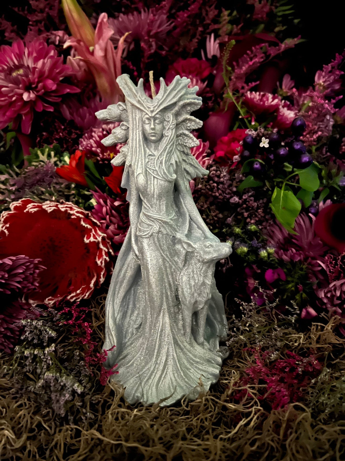 Silver Hecate Candle + Greek + Hekate + Wicca + Witch