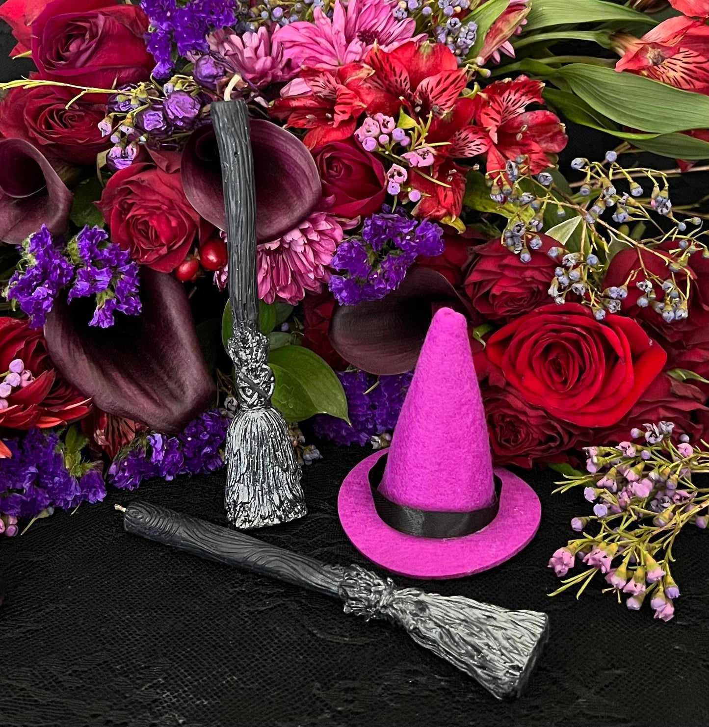 Broom Candles + Set of 2 + Witch + Samhain + Halloween