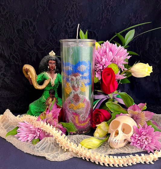 Filomena Lubana Hand Carved Candle + Domination + Santa Marta La Dominadora + Marta La Culebra + Saint Martha The Dominator + Dominatrix