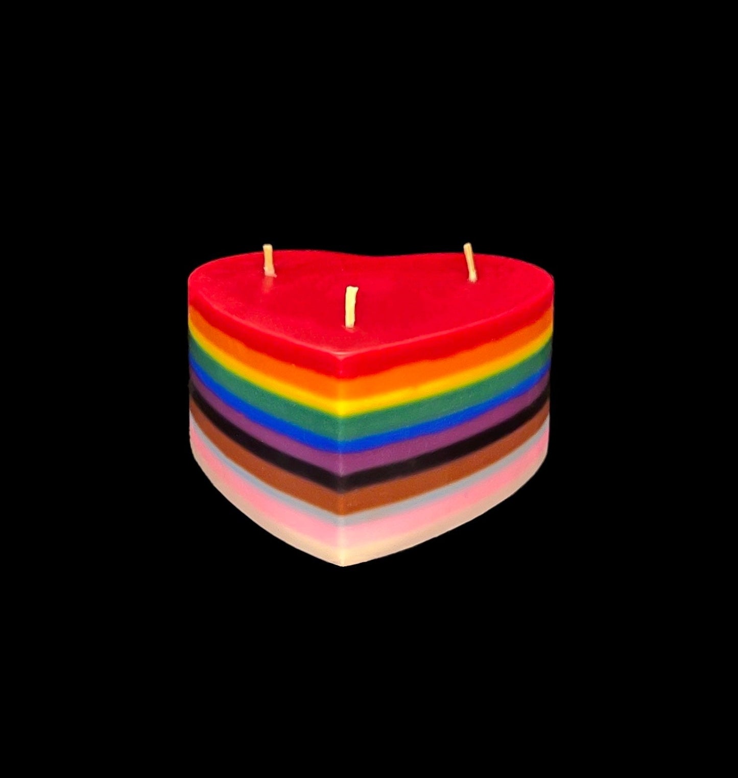 Large Queer Pride Heart Candle + Diversity + Love Wins