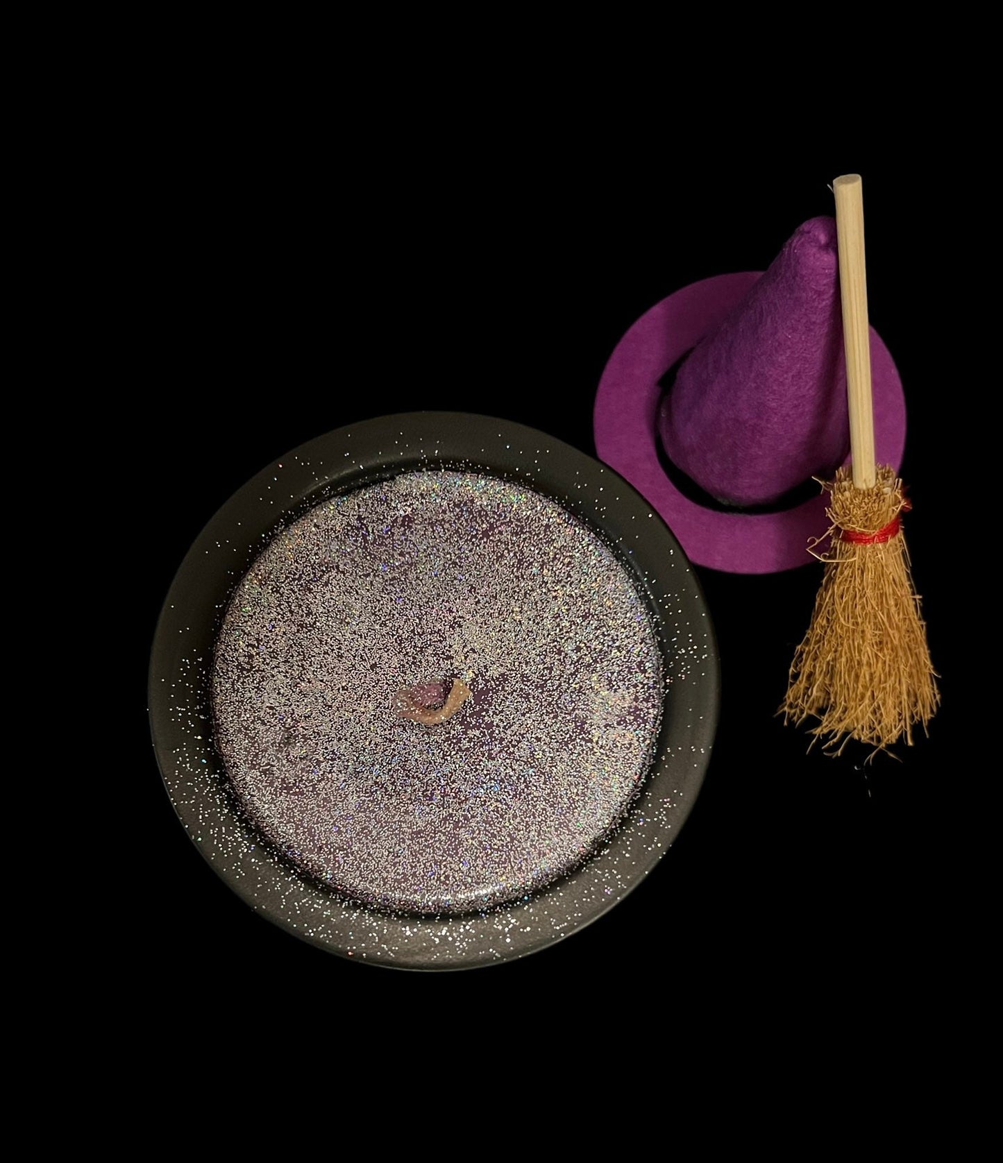 Ceramic Cauldron Candle + Witch + Samhain + Halloween