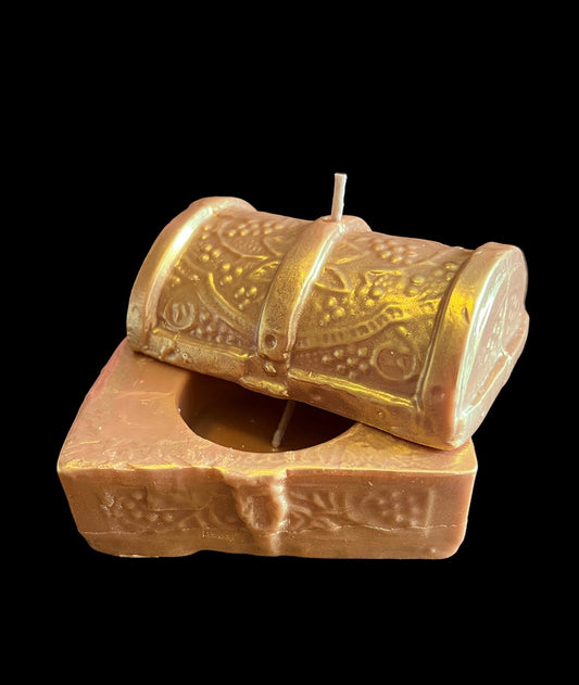 Loadable Treasure Chest Candle + Wishes + Prosperity