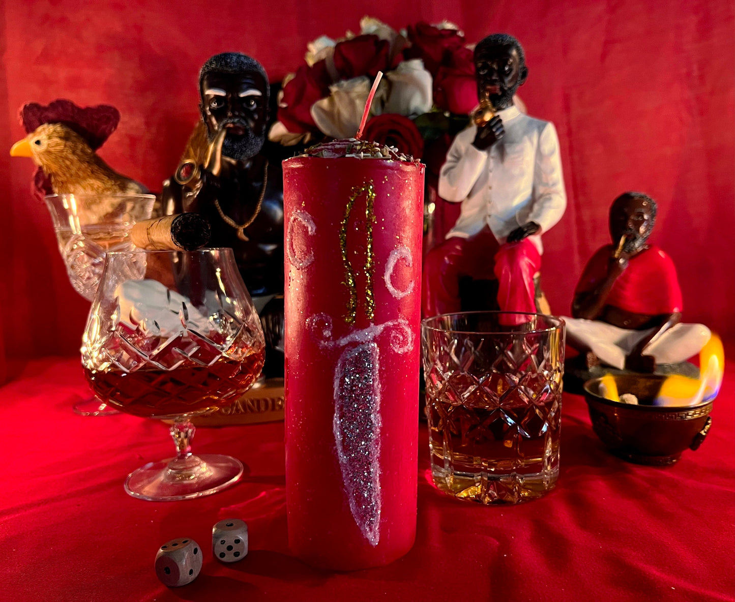 Papa Candelo Cedife Hand Carved Candle + Saint Charles Borromeo + Luck + Money + Protection + Wisdom + Healing + Breaking Hexes + San Carlos