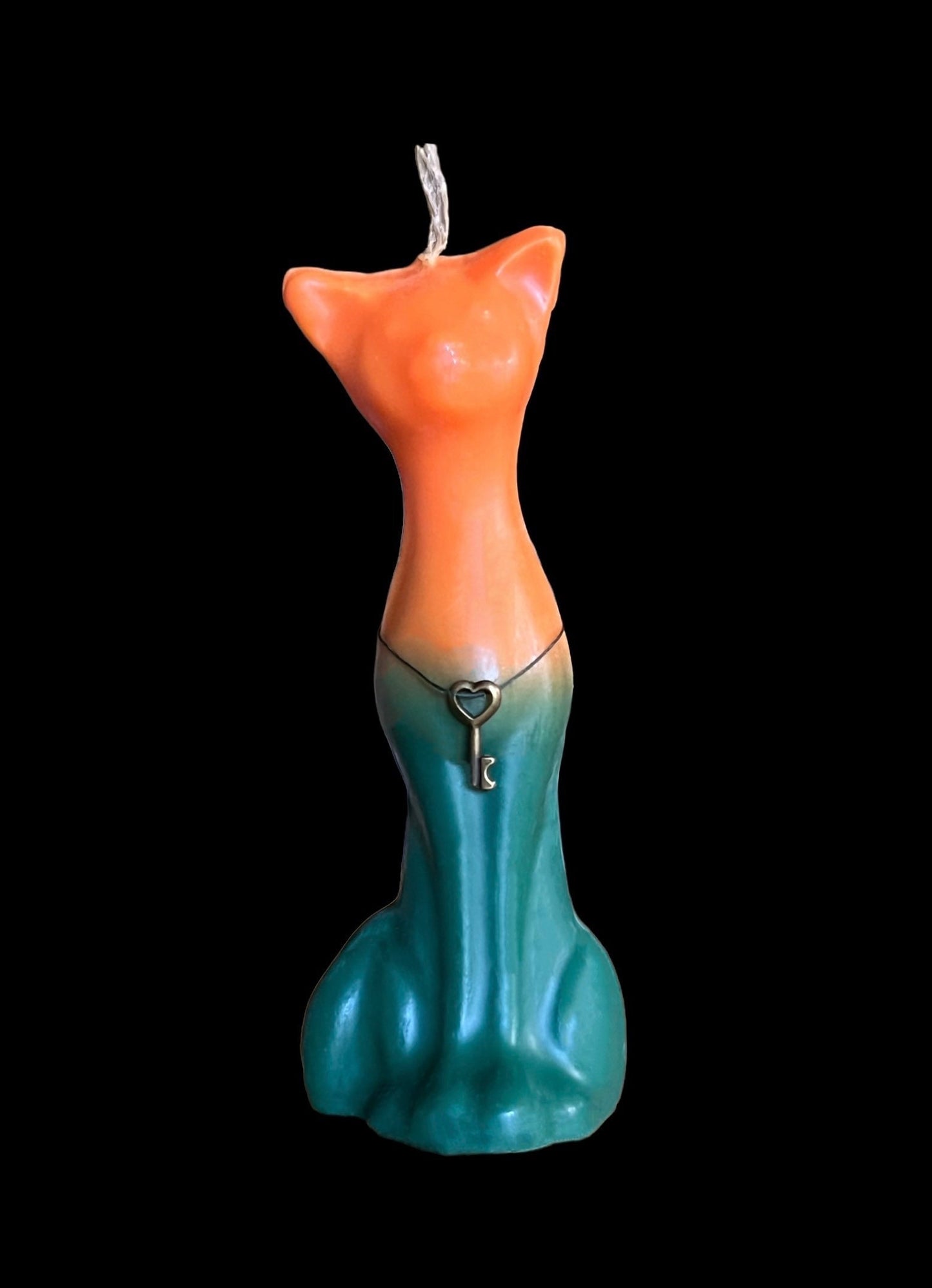 Road Opening Cat Candle with Key Charm + Hoodoo + Conjure