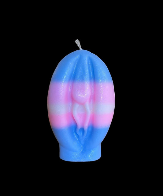 Round Trans Vagina Candle + Vulva + Queer Pride