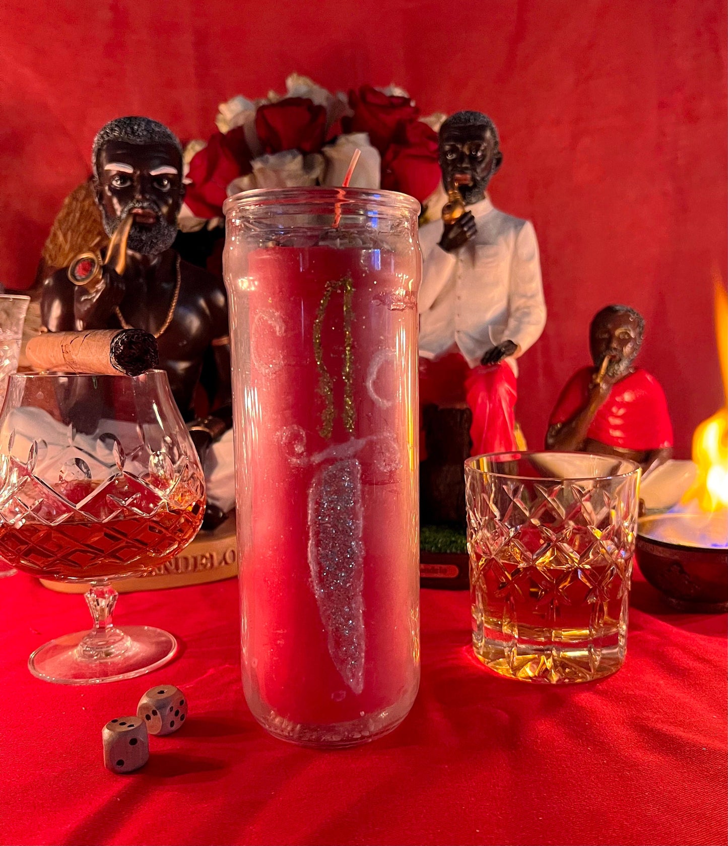 Papa Candelo Cedife Hand Carved Candle + Saint Charles Borromeo + Luck + Money + Protection + Wisdom + Healing + Breaking Hexes + San Carlos