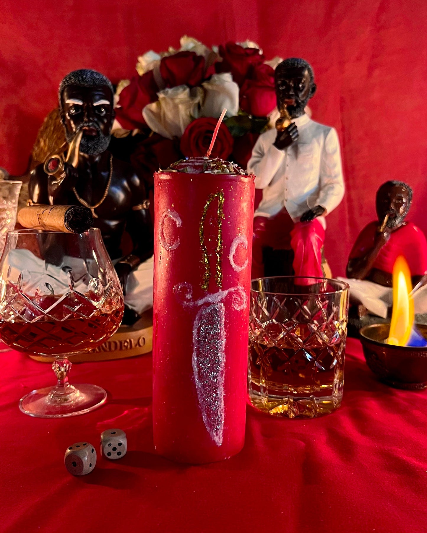Papa Candelo Cedife Hand Carved Candle + Saint Charles Borromeo + Luck + Money + Protection + Wisdom + Healing + Breaking Hexes + San Carlos