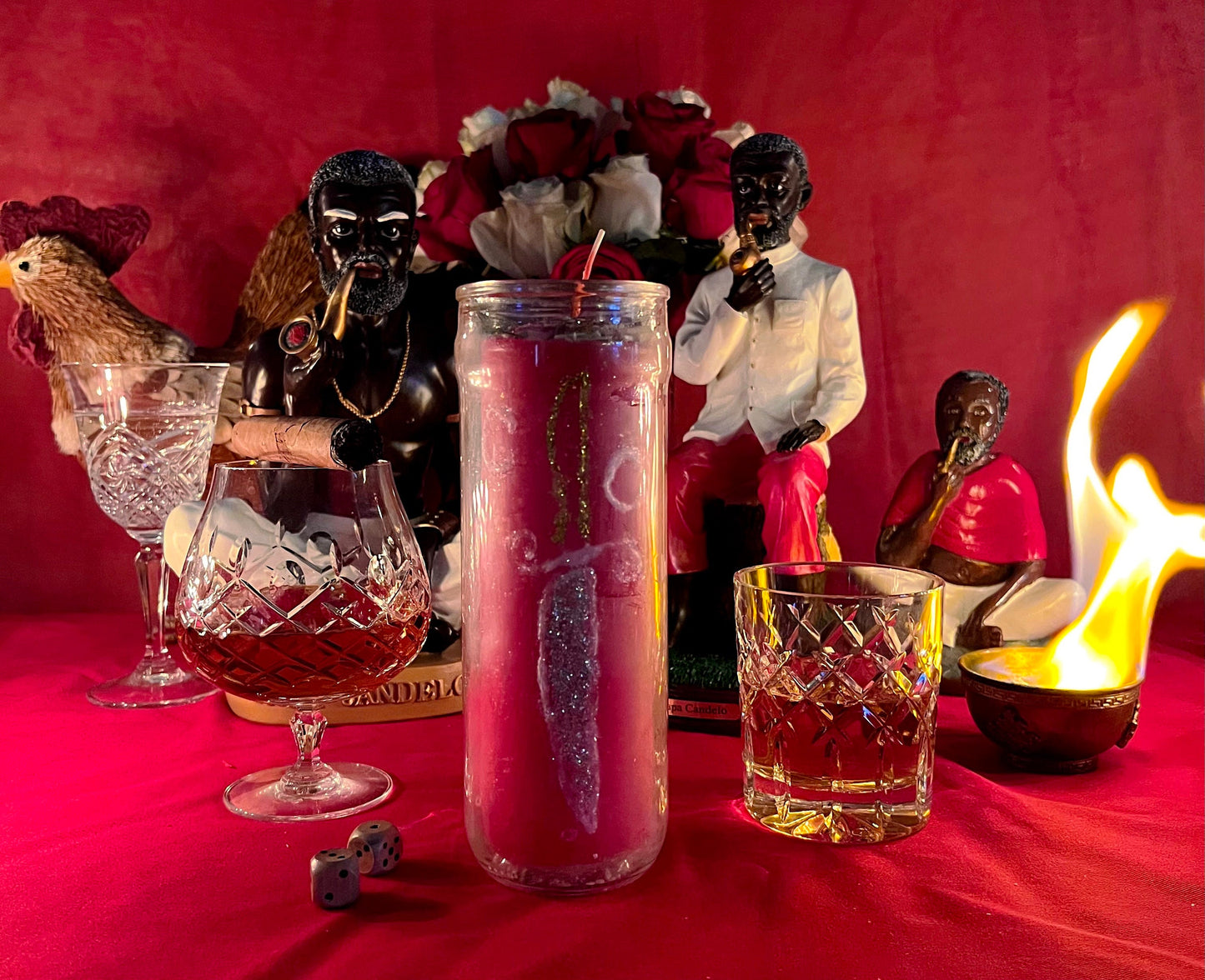 Papa Candelo Cedife Hand Carved Candle + Saint Charles Borromeo + Luck + Money + Protection + Wisdom + Healing + Breaking Hexes + San Carlos