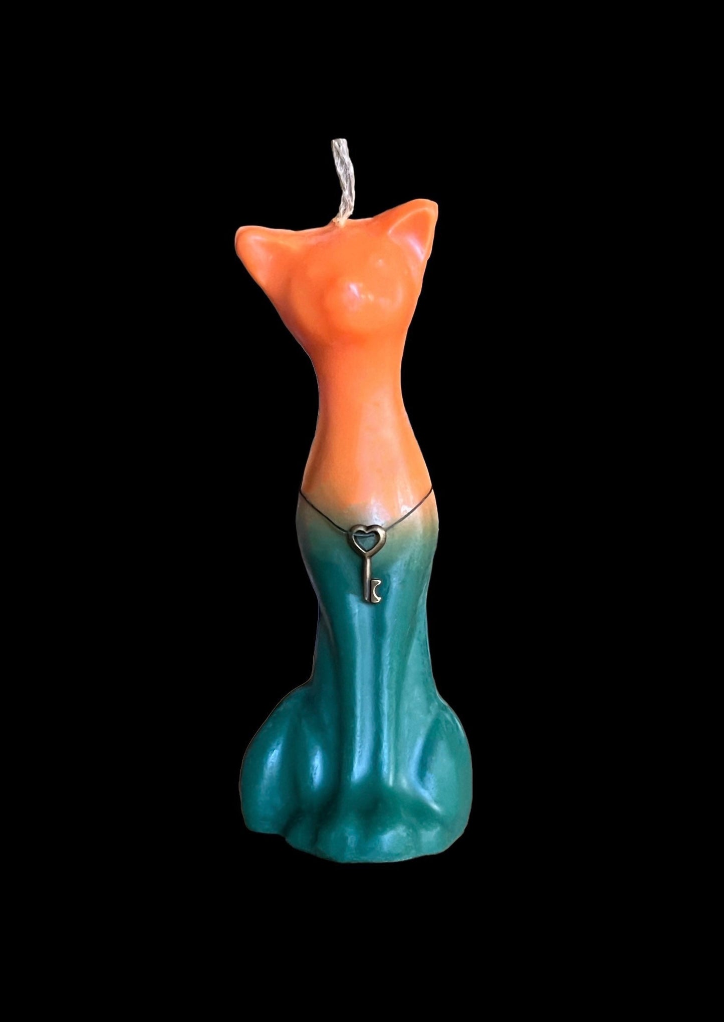 Road Opening Cat Candle with Key Charm + Hoodoo + Conjure