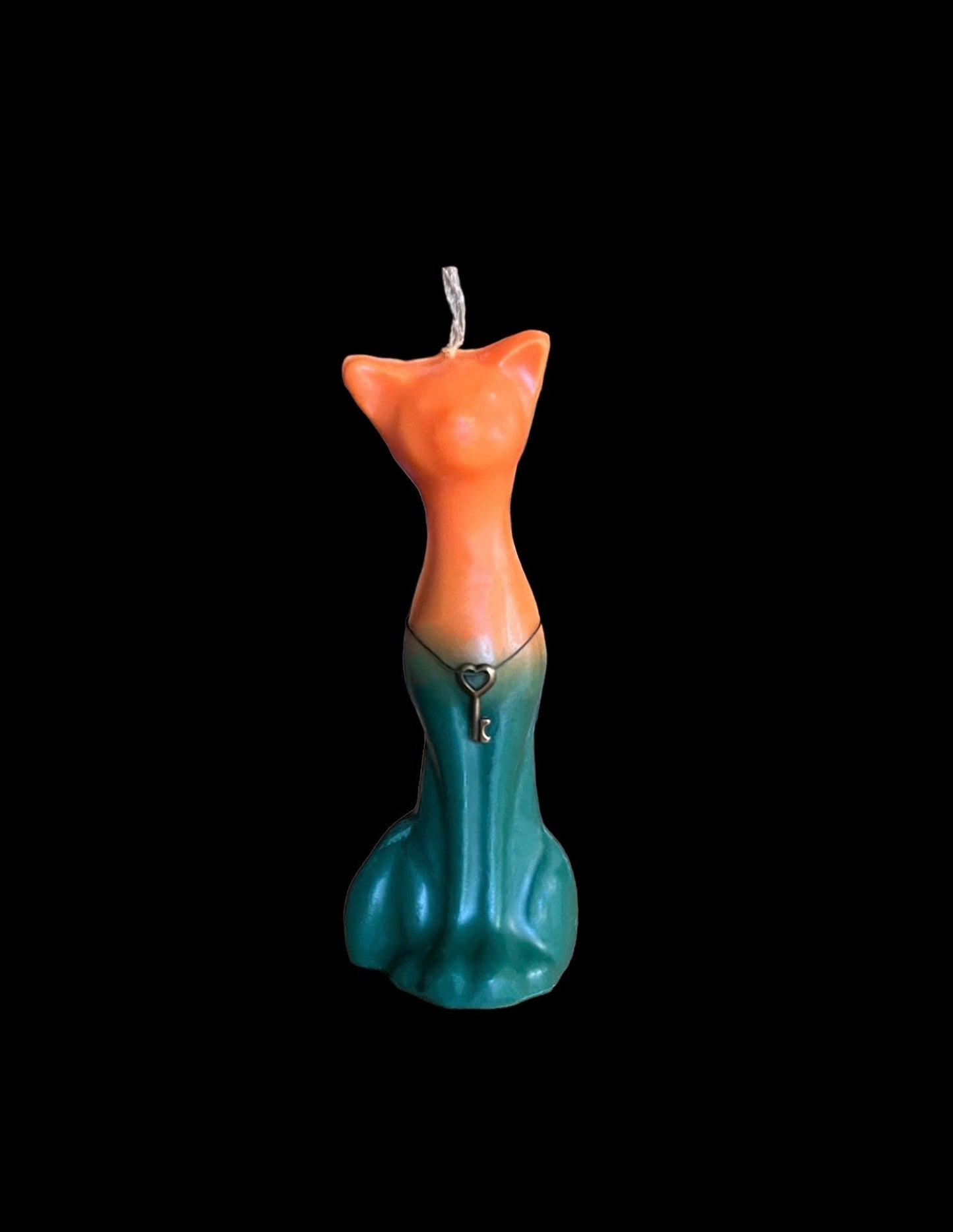 Road Opening Cat Candle with Key Charm + Hoodoo + Conjure