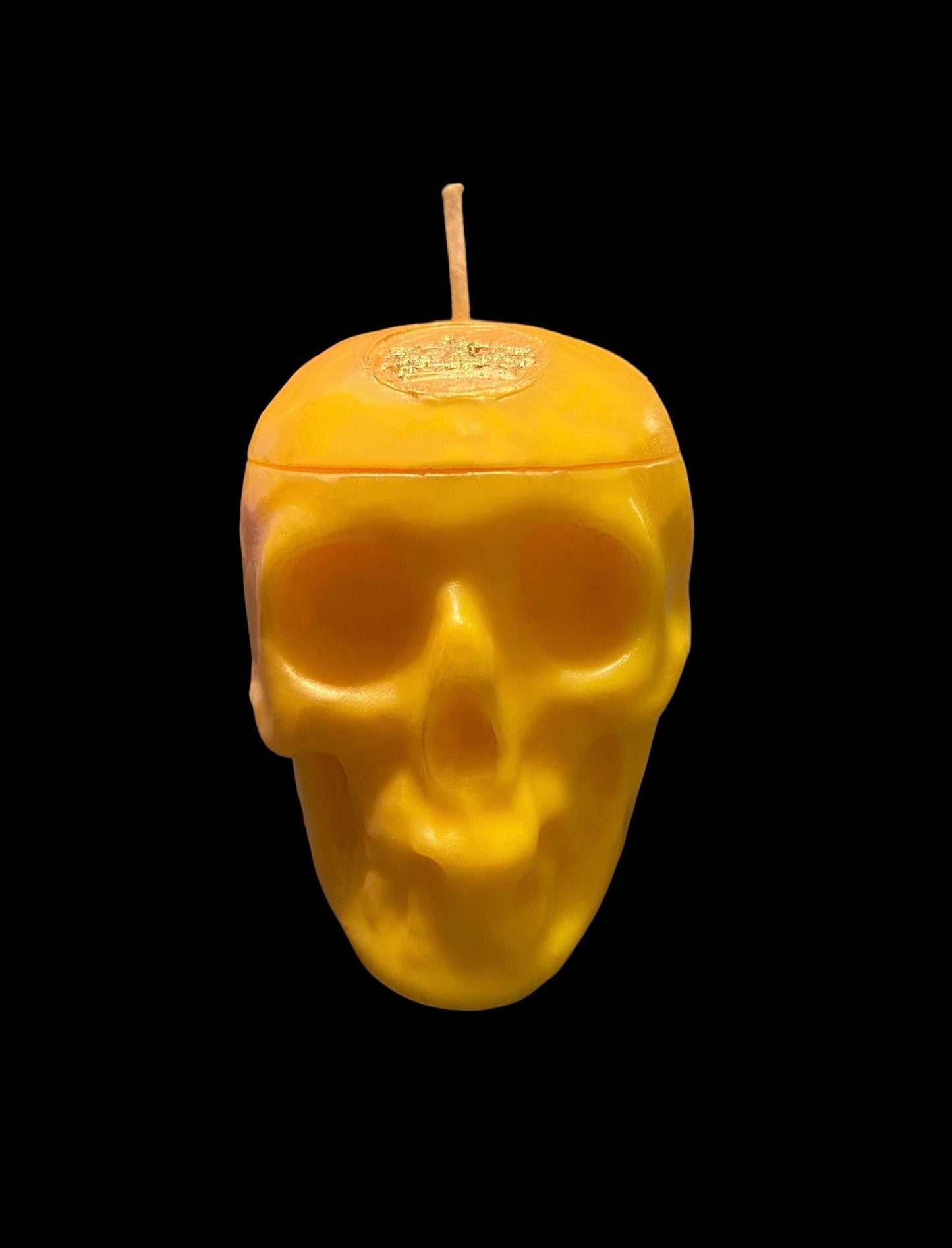 Fixed Loadable Skull Candle with Imprint + 24K Gold + Sterling Silver + Influence Thoughts + Mental Health