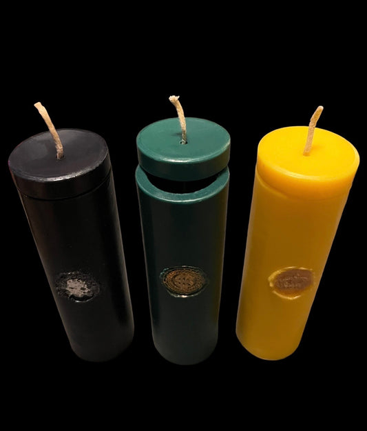 Loadable Pillar Candle with Imprint + 24K Gold + Sterling Silver + 6” x 2”