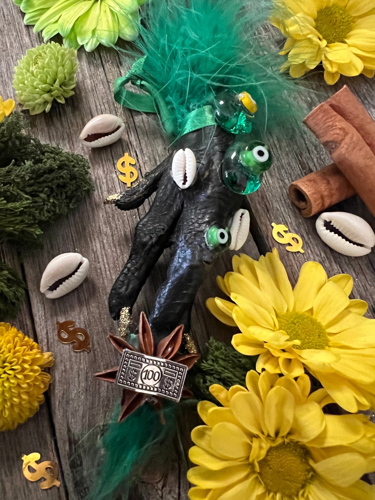 Money Drawing and Protection Chicken Foot + Fetish + Juju + Amulet + Made in New Orleans