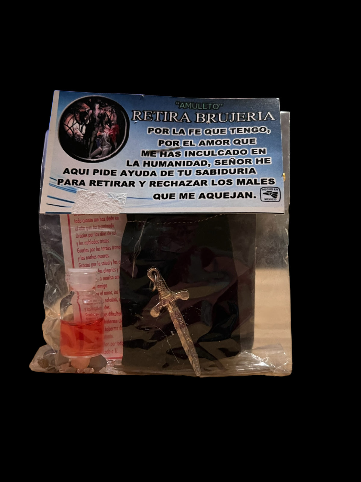 Retira Brujería Amulet + Protection + Remove Witchcraft + Made in Mexico + Amuleto + Morralito