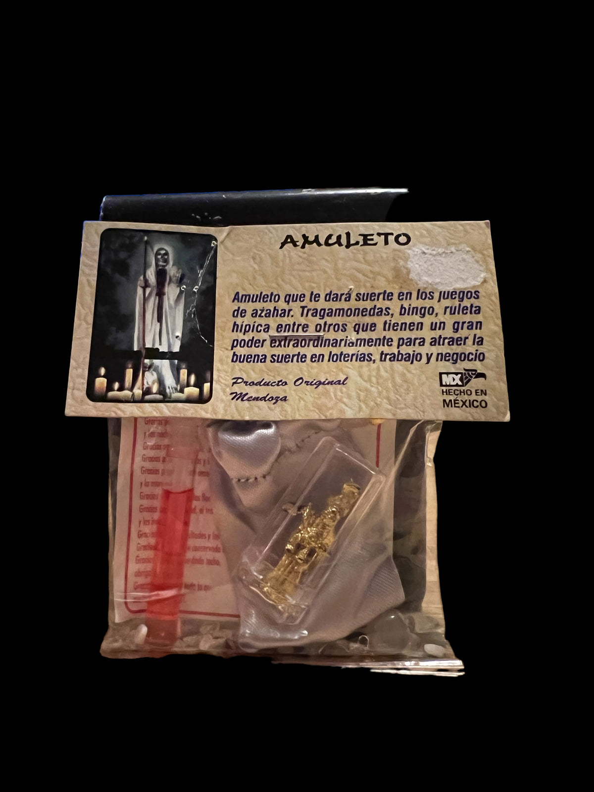 Santa Muerte Blanca Amulet + Made in Mexico + Amuleto + Morralito