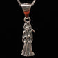 Santa Muerte Silver Necklace + Sterling Silver .925 + Protection + Money + Blessed + Love + Made in Mexico + Stainless Steel Chain