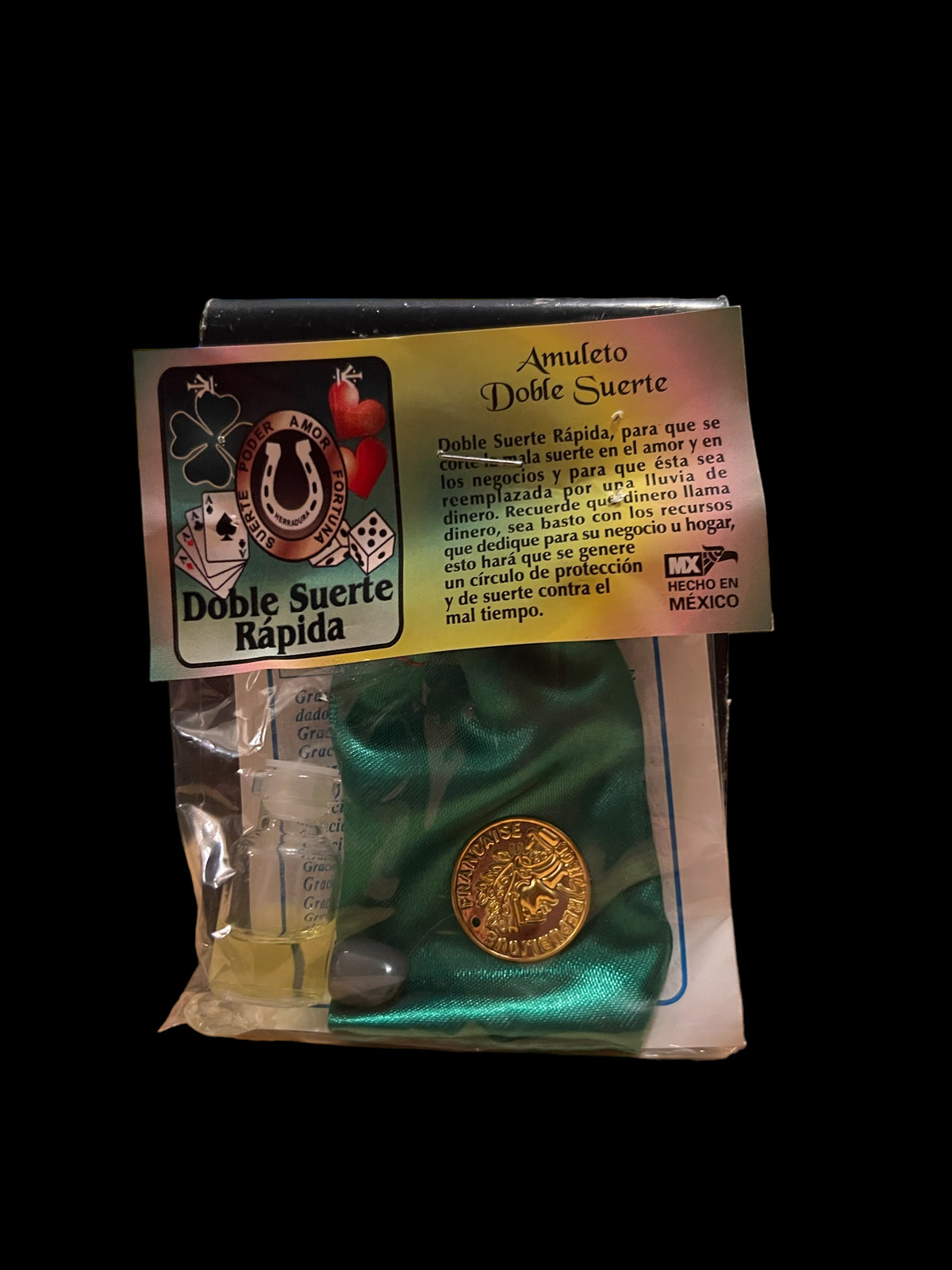 Doble Suerte Rapida Amulet + Double Fast Luck + Money + Made in Mexico + Amuleto + Morralito