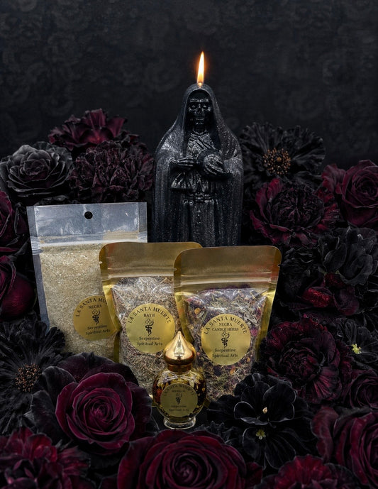 Santa Muerte Negra Ritual Set + Protection + Reversing + Witchcraft + Controlling + Necromancy + Revenge + Blessed
