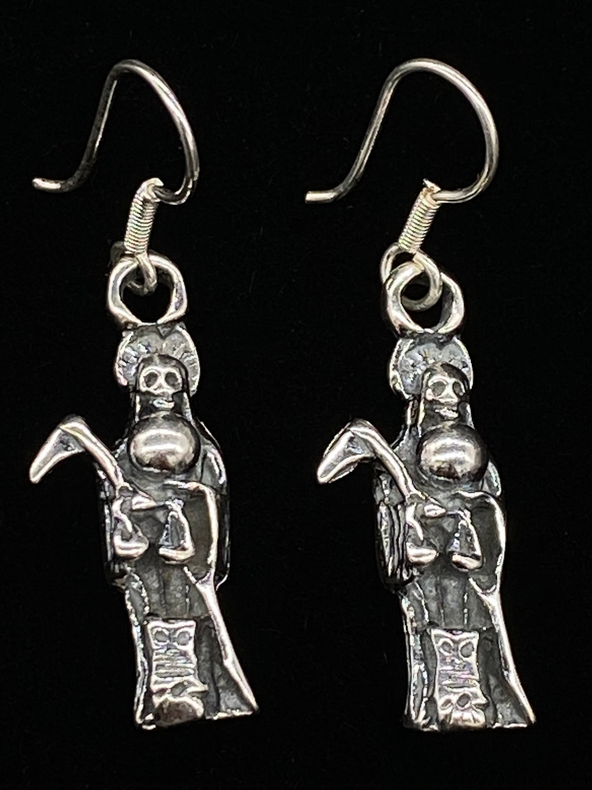 Santa Muerte Sterling Silver Earrings + Protection + Made in Mexico + Blessed