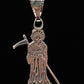 Santa Muerte Silver Necklace + Sterling Silver .925 + Protection + Money + Blessed + Love + Made in Mexico + Stainless Steel Chain