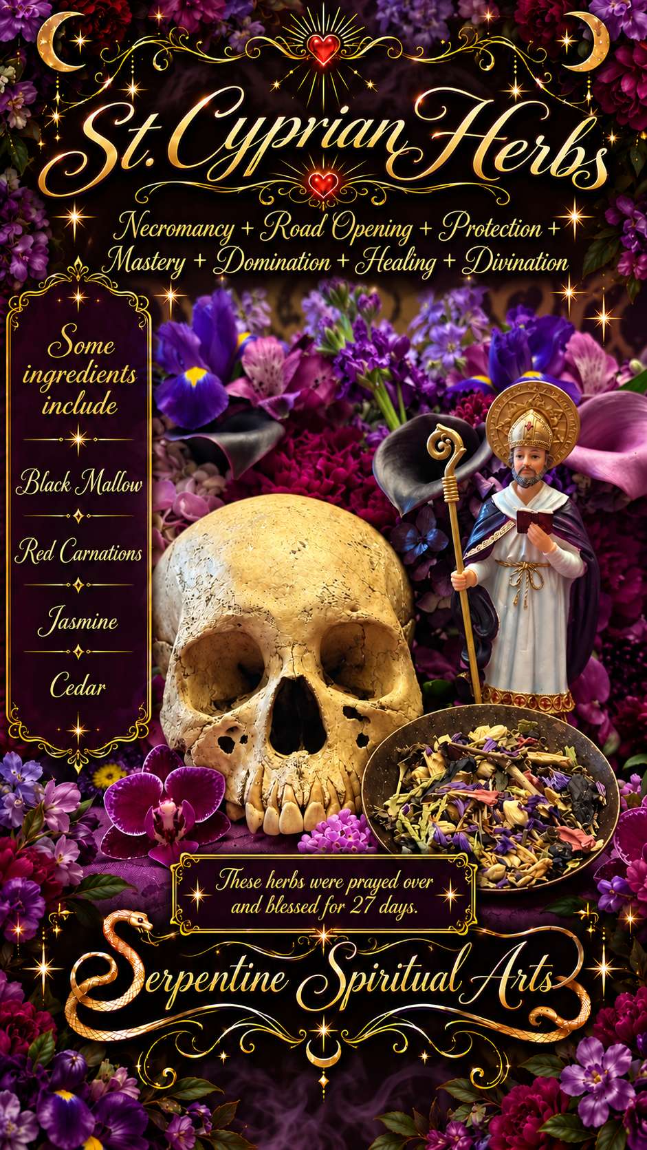 Saint Cyprian Amparo + Protection + Santa Muerte