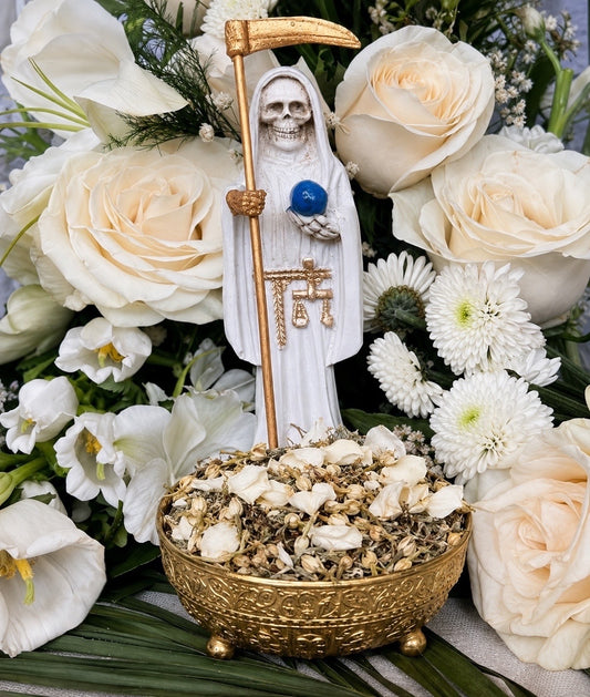 Santa Muerte Blanca Herb Bath + Use Before Workings + Santisima + La Flaca + Cleansing + Healing + Peace + Balance +