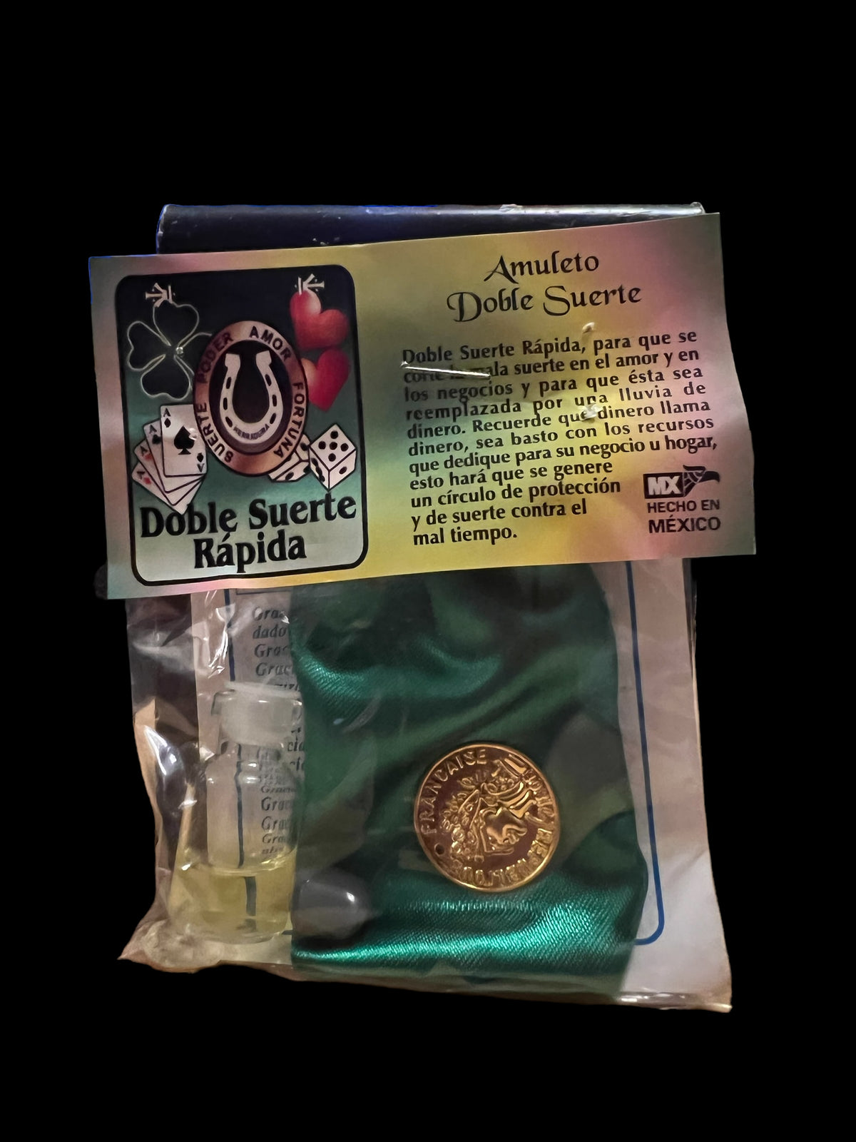 Doble Suerte Rapida Amulet + Double Fast Luck + Money + Made in Mexico + Amuleto + Morralito