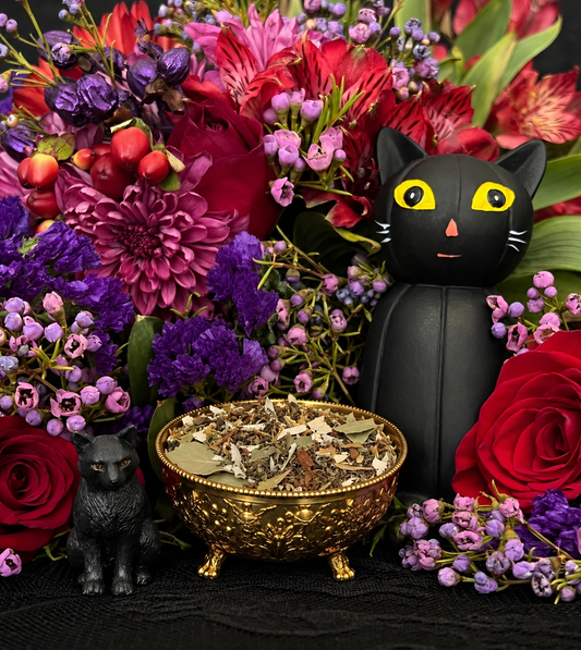 Black Cat Herbs + Candle Dressing + Luck + Gato Negro + Returning Lost Lovers + Invisibility + Avoid Danger + Blessed