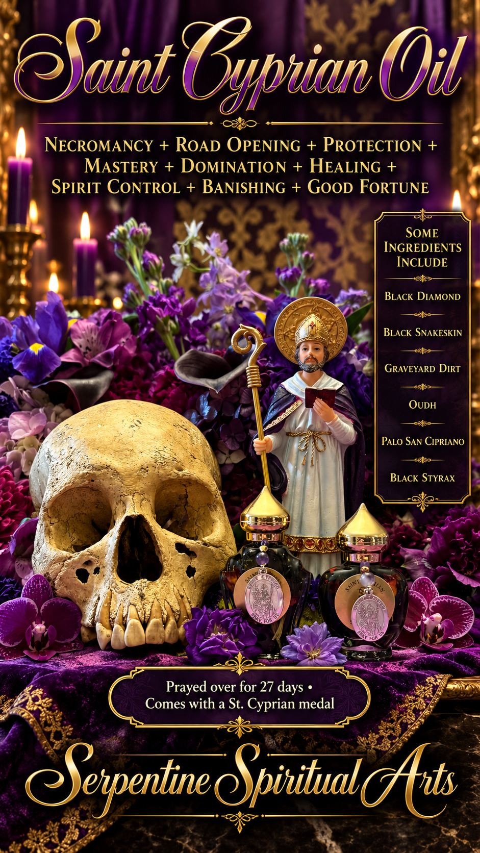 Saint Cyprian Amparo + Protection + Santa Muerte