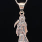 Santa Muerte Silver Necklace + Sterling Silver .925 + Protection + Money + Blessed + Love + Made in Mexico + Stainless Steel Chain