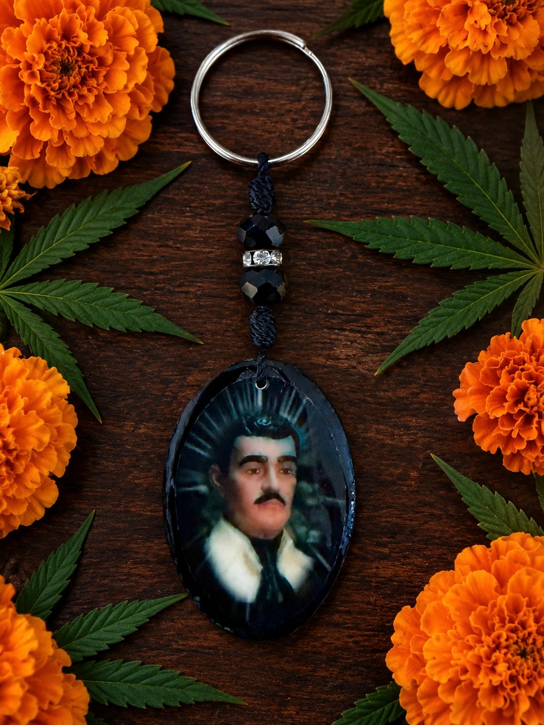 Jesus Malverde Key Chain + Protection + Made in Mexico + Blessed
