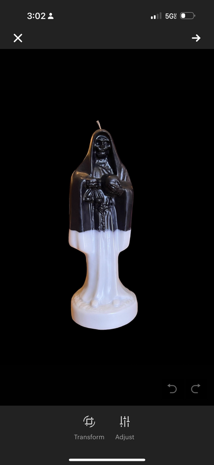 Trabalho com Vela Descruza da Santa Muerte + Descruza + Limpeza + Cura + Bênção + Equilíbrio + Abre-Caminho