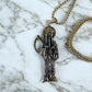 Santa Muerte Necklace + Protection + Money + Blessed + Love + Made in Mexico + Stainless Steel